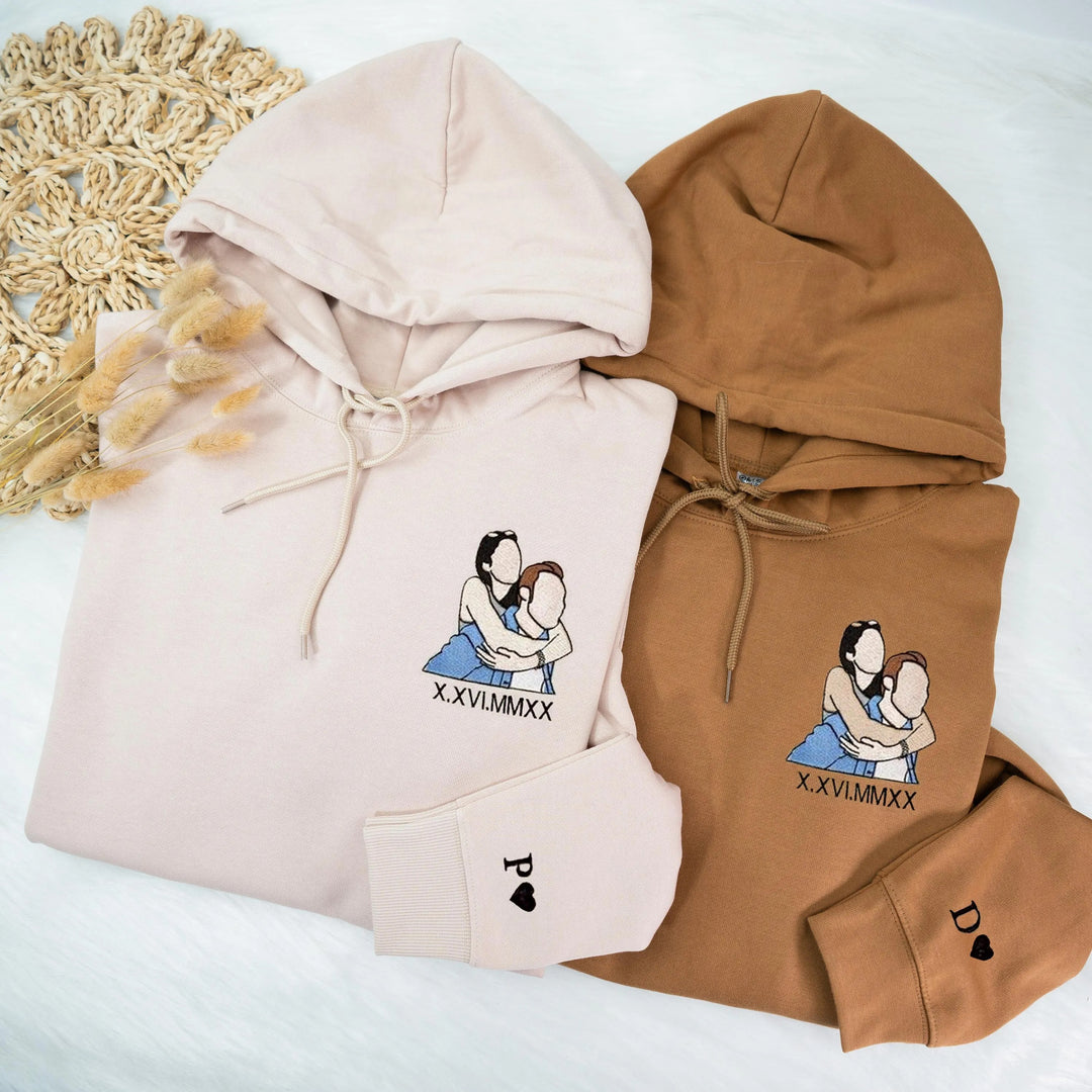 Sweat-shirt brodé personnalisé Portrait-Broderie de couleur