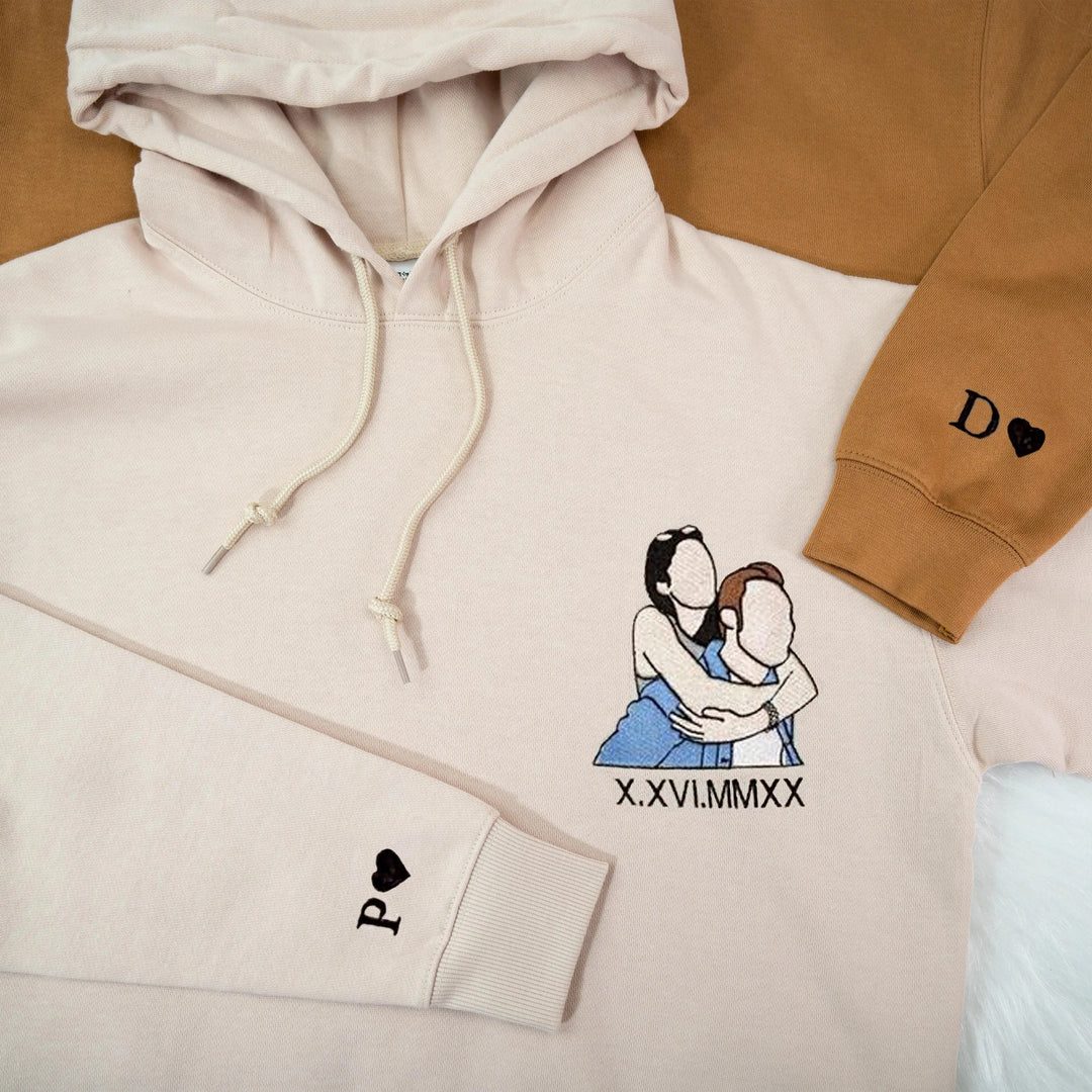 Sweat-shirt brodé personnalisé Portrait-Broderie de couleur