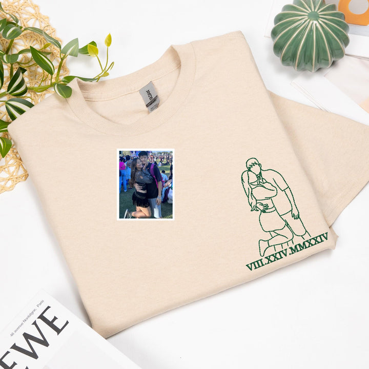 Portrait de sweat-shirt brodé  en peluche d'hiver couple2025