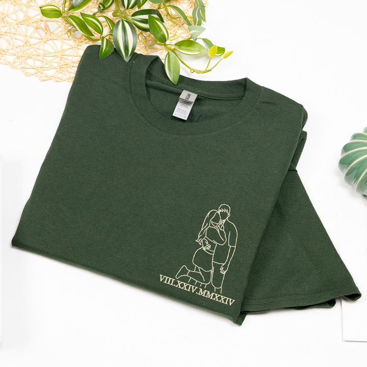 Portrait de sweat-shirt brodé  en peluche d'hiver couple2025
