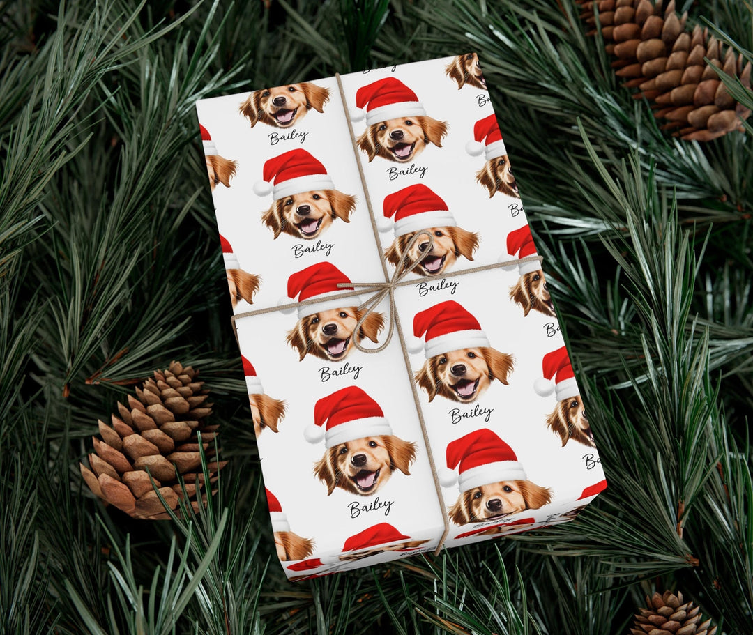 Papier cadeau photo personnalisé pour animaux de compagnie, emballage cadeau personnalisé pour chien et chat