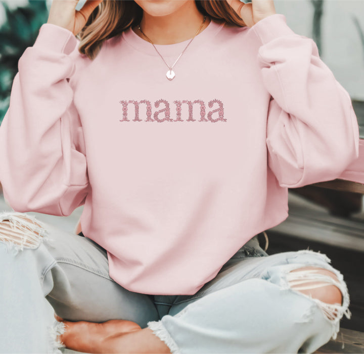 Sweat-shirt brodé de fleurs pour maman/mamie