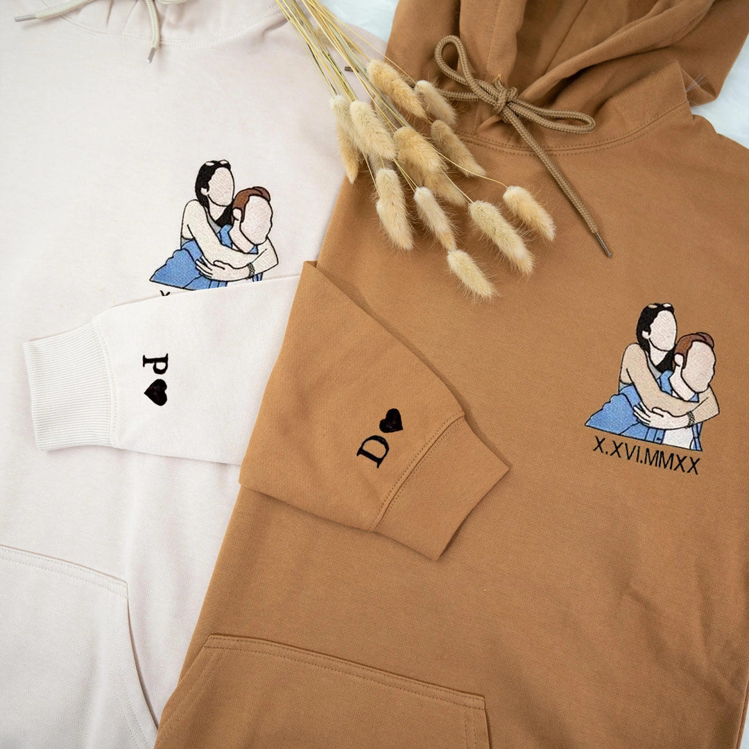 Sweat-shirt brodé personnalisé Portrait-Broderie de couleur