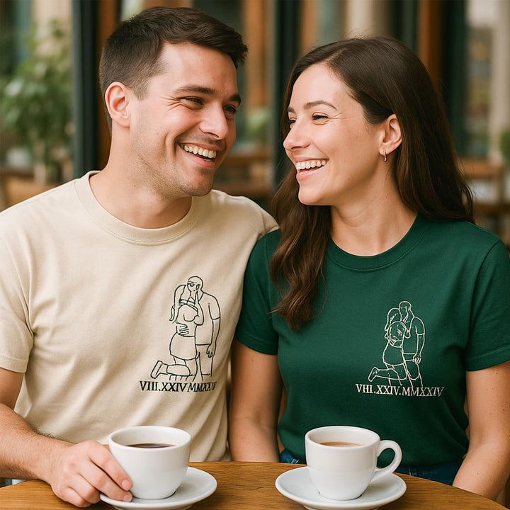 Portrait de sweat-shirt brodé  en peluche d'hiver couple2025
