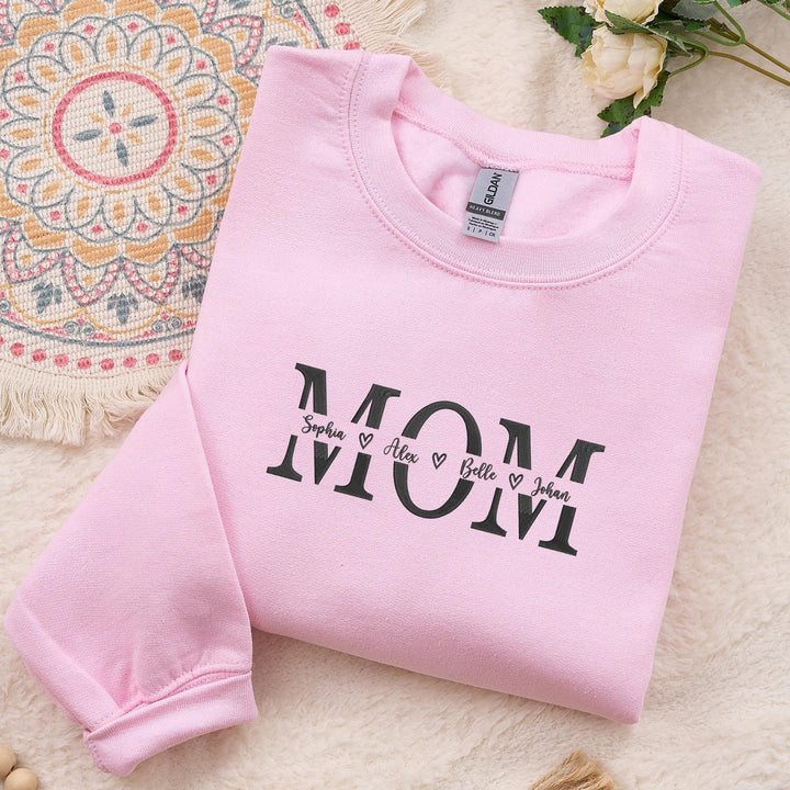 Sweat-shirt brodé pour maman avec le prénom de l'enfant