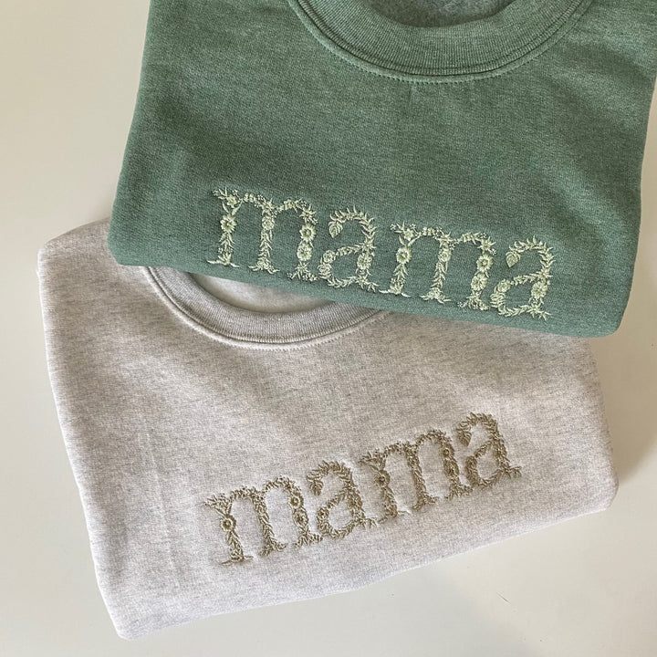 Sweat-shirt brodé de fleurs pour maman/mamie