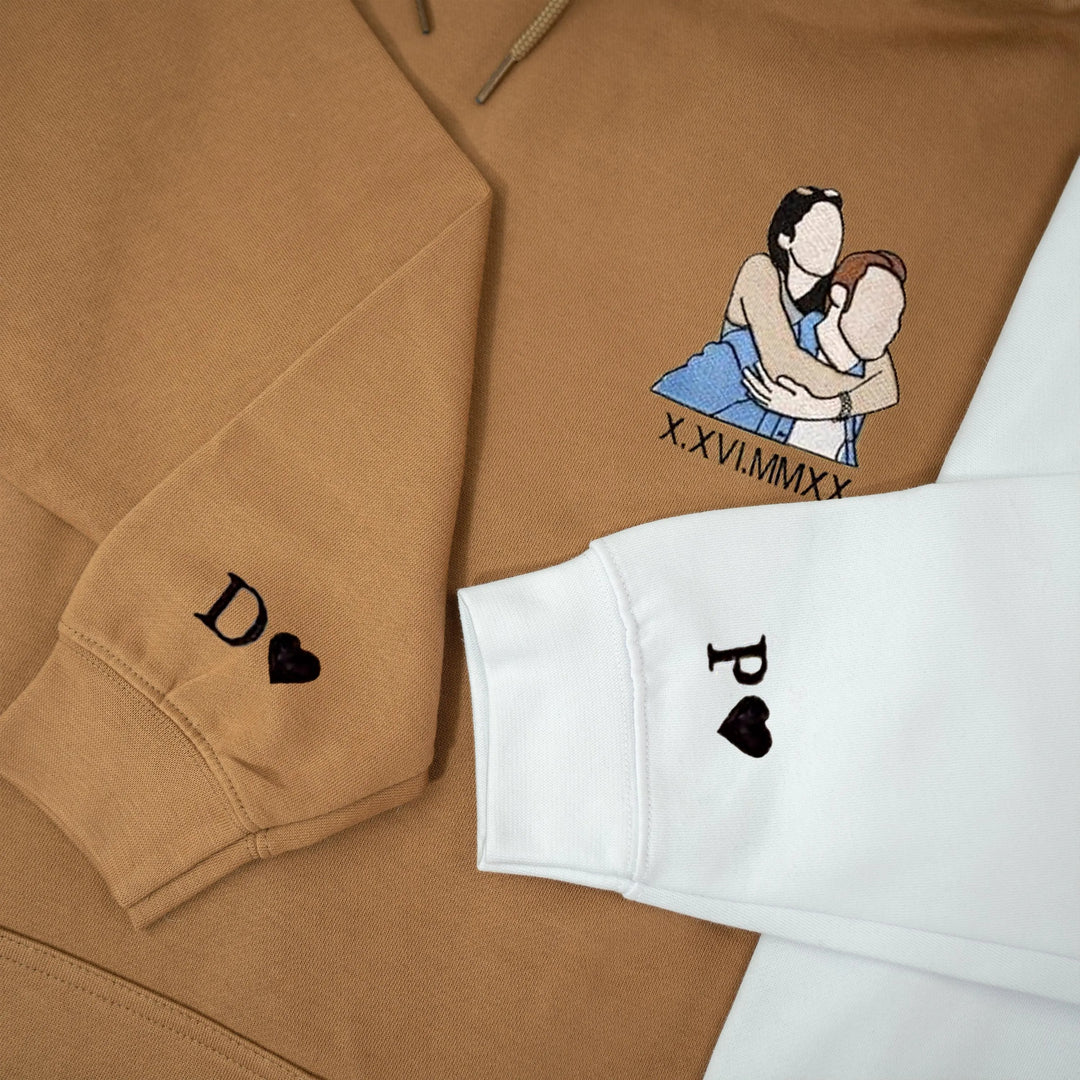 Sweat-shirt brodé personnalisé Portrait-Broderie de couleur