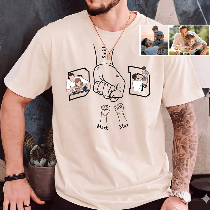 T-shirts et sweats imprimés avec des motifs de poings et des portraits : le cadeau idéal pour papa.