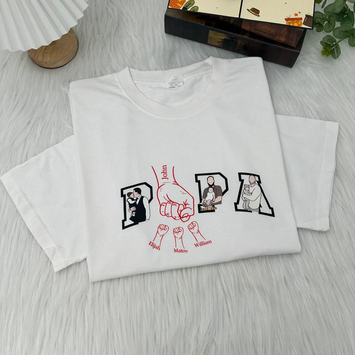 T-shirts et sweats imprimés avec des motifs de poings et des portraits : le cadeau idéal pour papa.