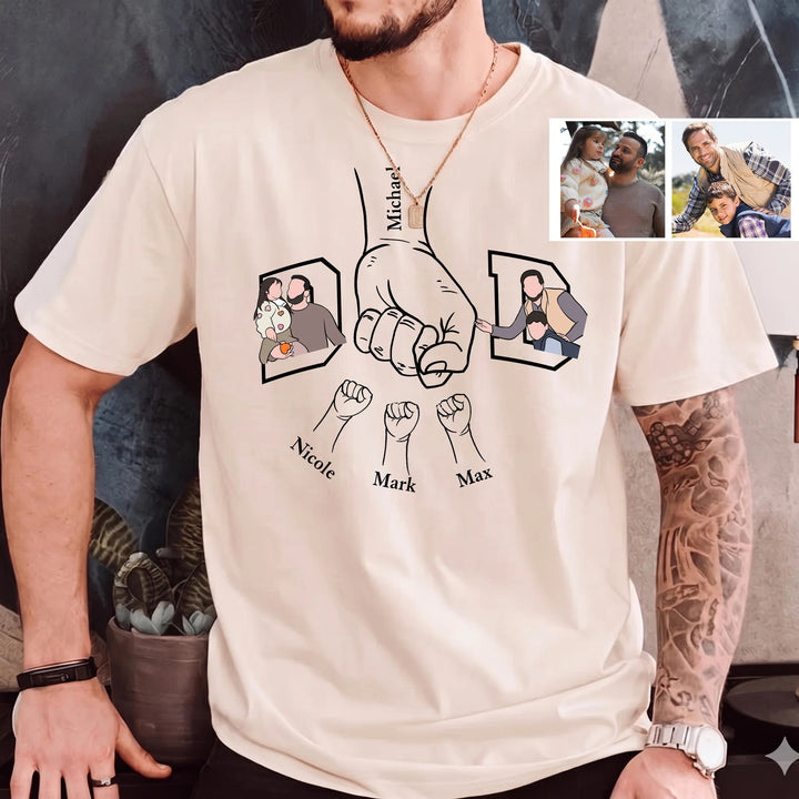 T-shirts et sweats imprimés avec des motifs de poings et des portraits : le cadeau idéal pour papa.