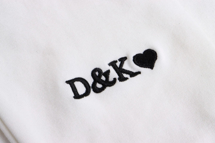 Sweat-shirts pour couples brodés en chiffres romains avec les mots LOVE et Amour