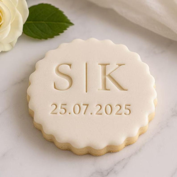 Tampon à biscuits acrylique de Noël personnalisé pour couple