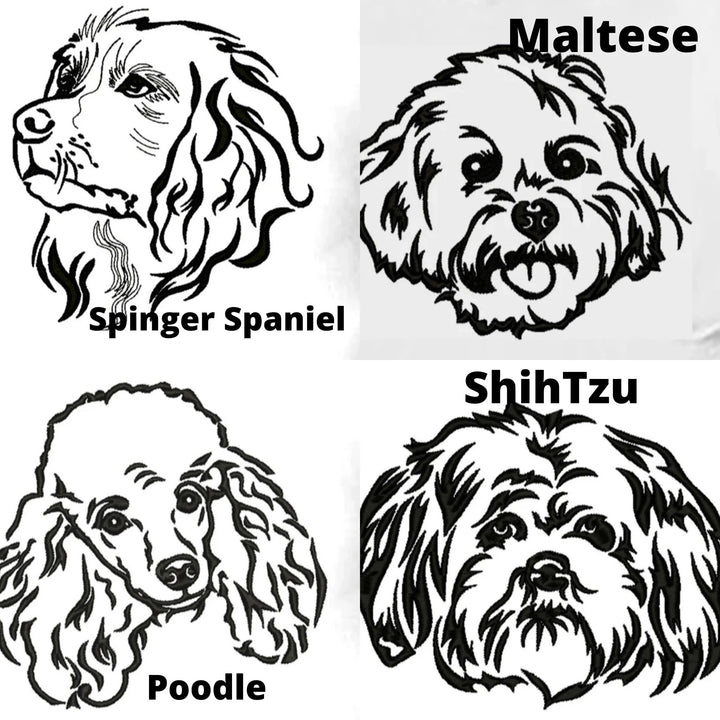 Écharpe brodée personnalisée avec portrait d'animal de compagnie