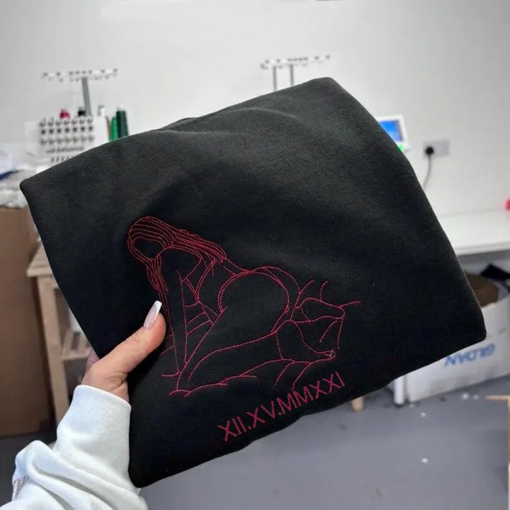 Sweat-shirt brodé personnalisé – Cadeau portrait sexy personnalisé pour lui 💕🔥