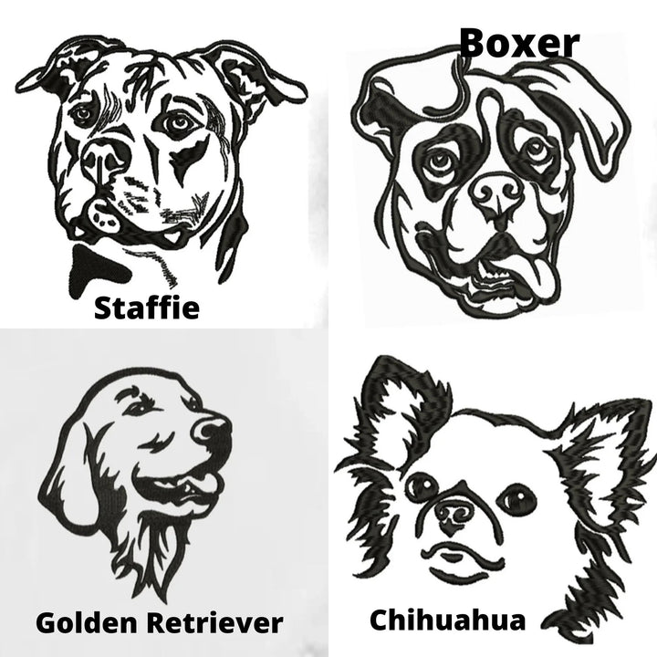 Écharpe brodée personnalisée avec portrait d'animal de compagnie