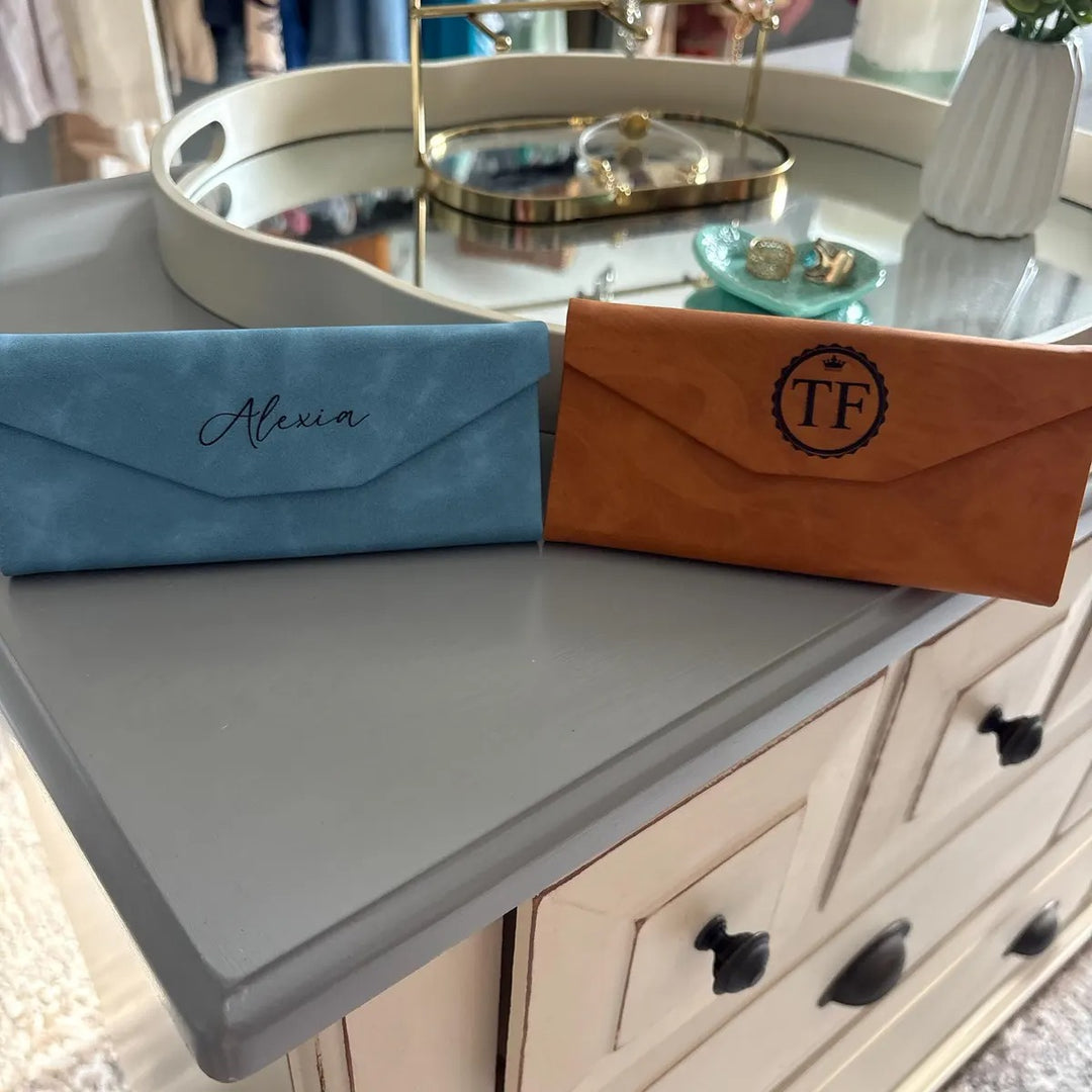 Étui à lunettes pliable en cuir, personnalisable, pour hommes et femmes – Un cadeau idéal pour les fêtes