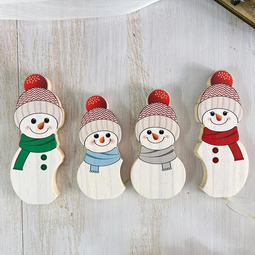 Puzzle de Noël personnalisé en bois, bonhomme de neige, cadeaux pour la famille