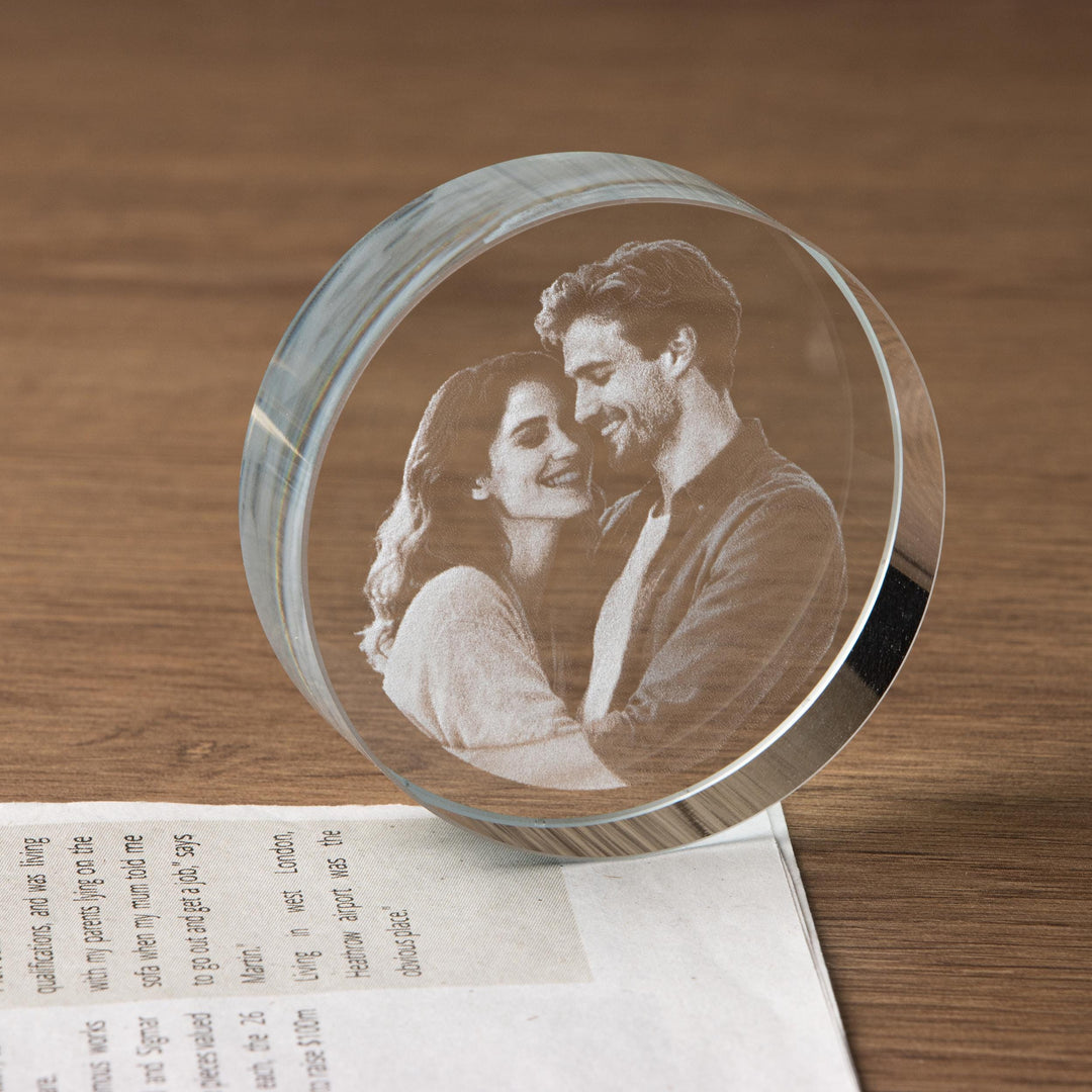 Portrait photo 3D personnalisé en cristal LED, cadeau pour un être cher