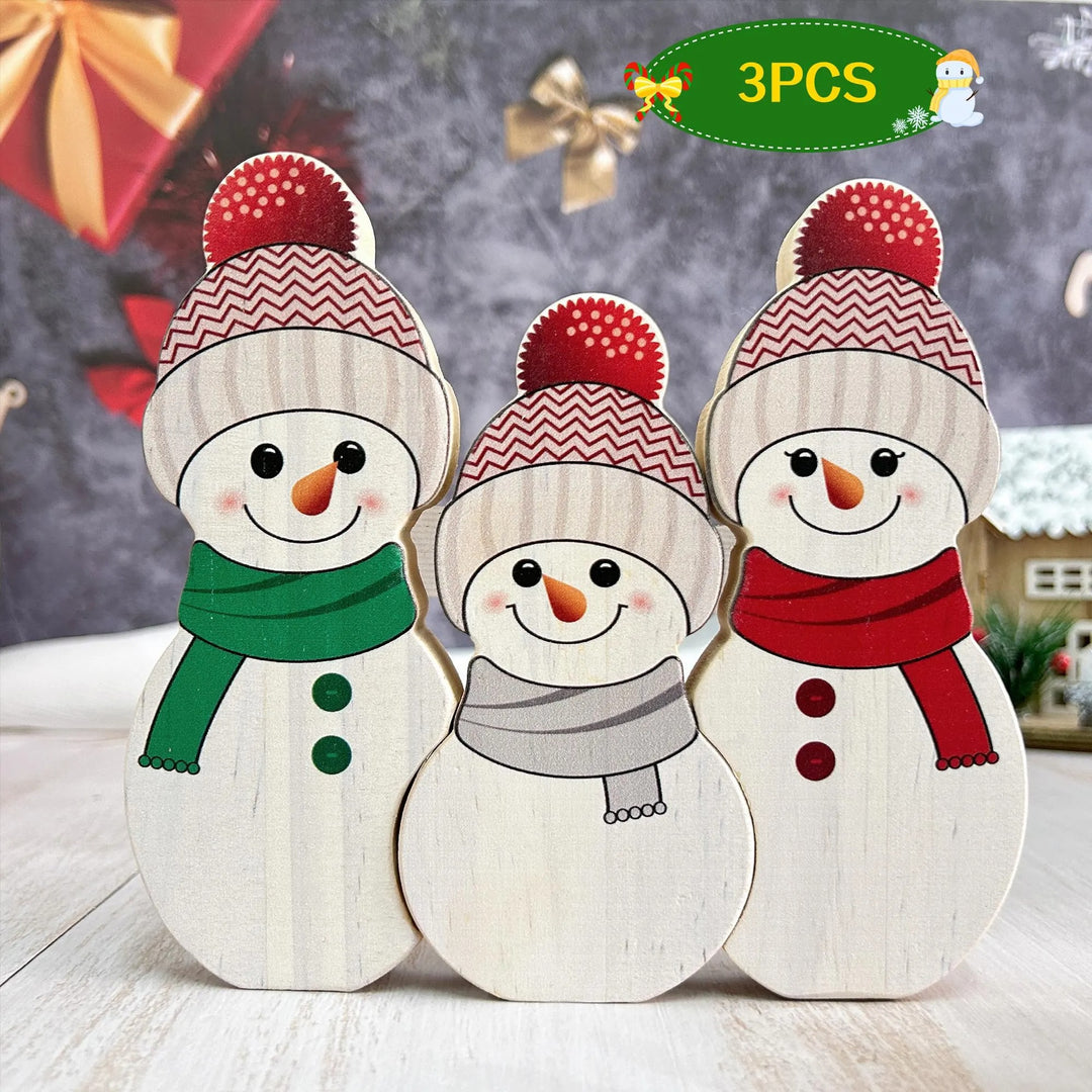 Puzzle de Noël personnalisé en bois, bonhomme de neige, cadeaux pour la famille