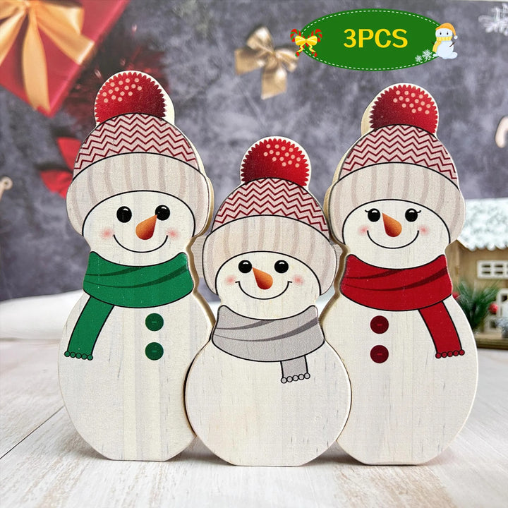 Puzzle de Noël personnalisé en bois, bonhomme de neige, cadeaux pour la famille