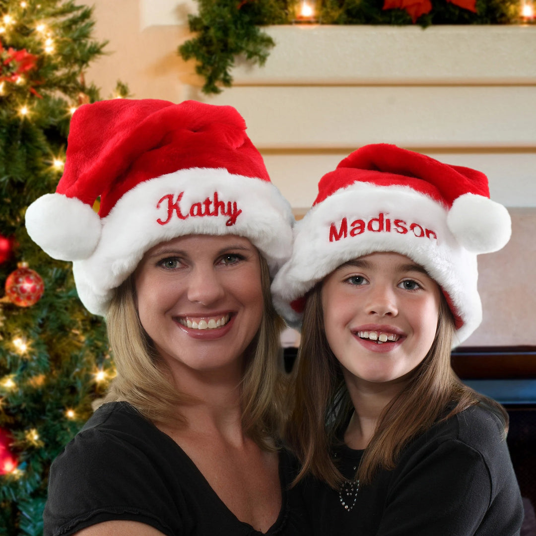 Chapeau de Père Noël brodé personnalisé, décoration de Noël