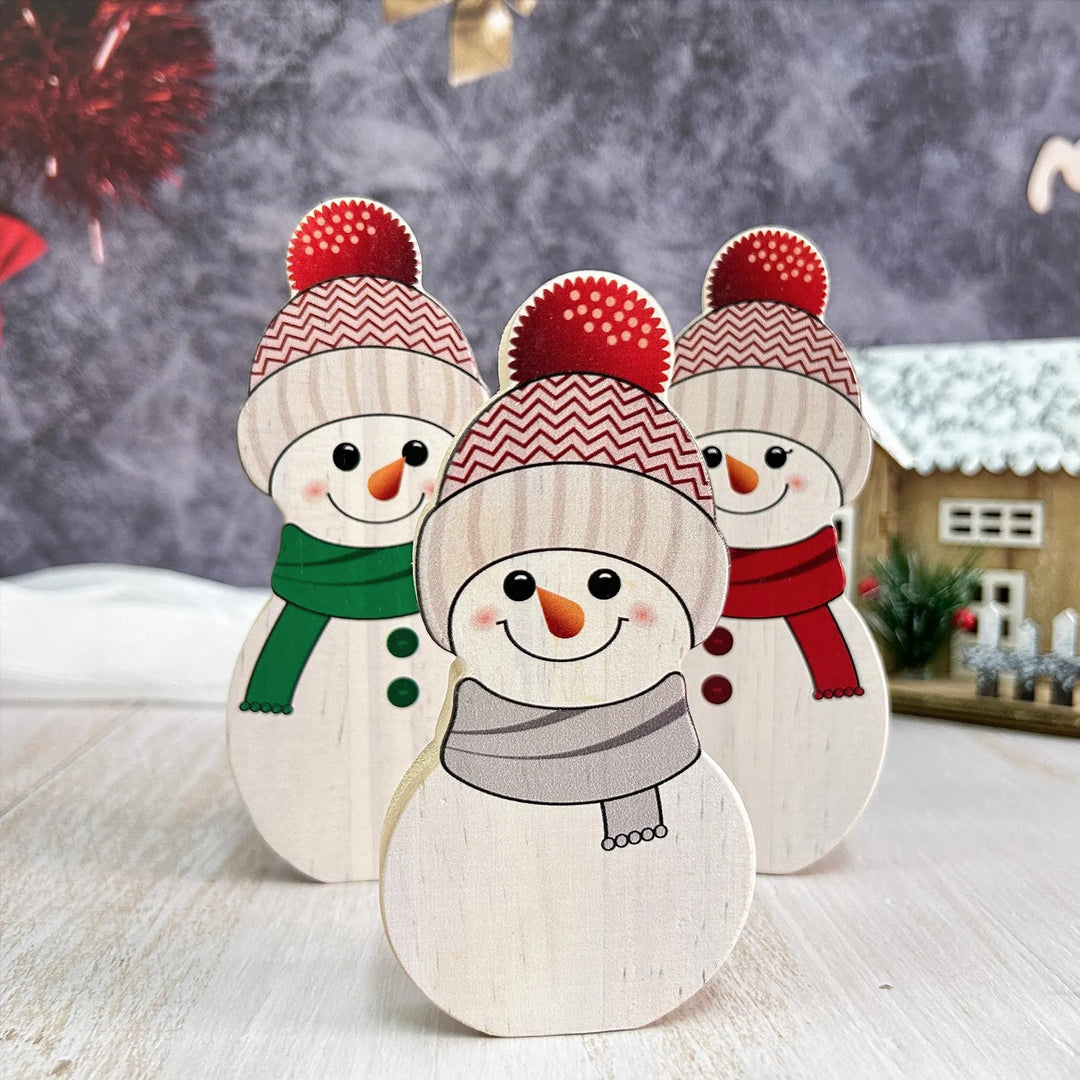 Puzzle de Noël personnalisé en bois, bonhomme de neige, cadeaux pour la famille