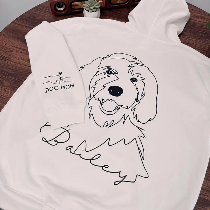 Sweat à capuche impression personnalisé avec contour d'animal de compagnie – Sweat-shirt/t-shirt à point unique.