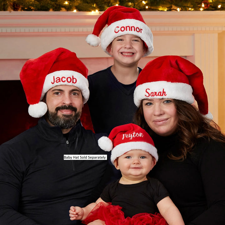 Chapeau de Père Noël brodé personnalisé, décoration de Noël