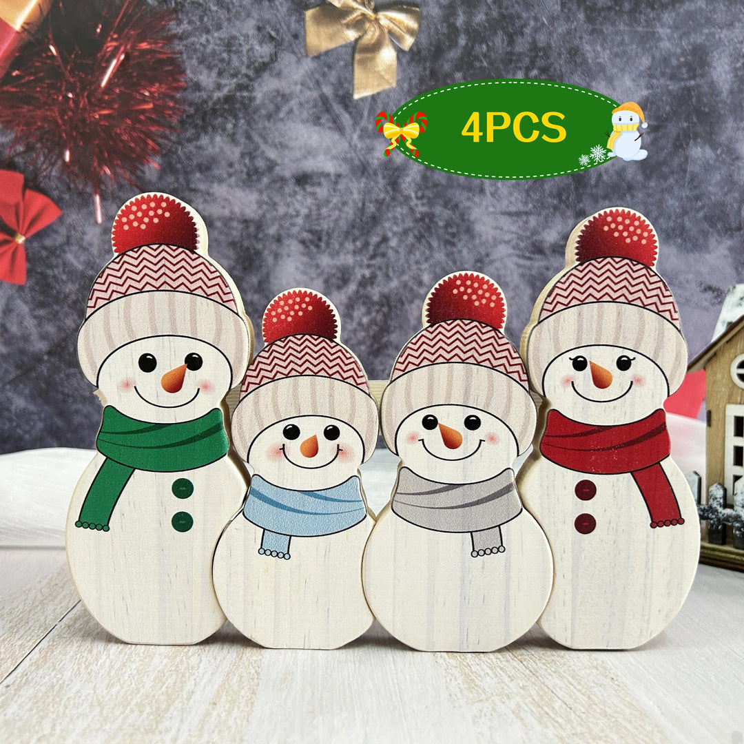 Puzzle de Noël personnalisé en bois, bonhomme de neige, cadeaux pour la famille