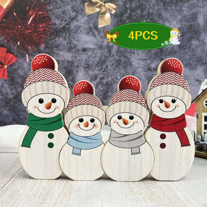 Puzzle de Noël personnalisé en bois, bonhomme de neige, cadeaux pour la famille