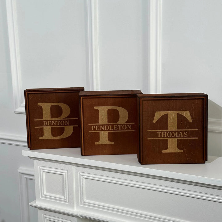 Cendrier à cigares en noyer avec nom personnalisé