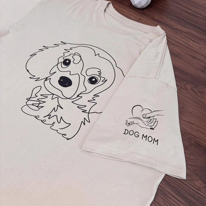 Sweat à capuche impression personnalisé avec contour d'animal de compagnie – Sweat-shirt/t-shirt à point unique.