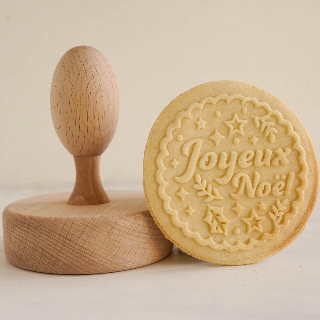 Tampons à biscuits en bois sculpté – Joyeux Noël