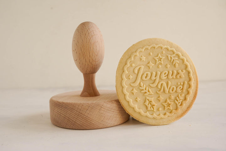 Tampons à biscuits en bois sculpté – Joyeux Noël