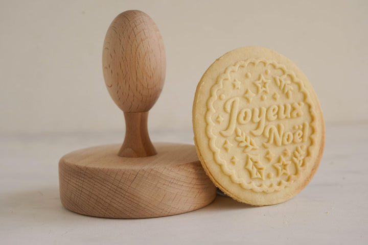Tampons à biscuits en bois sculpté – Joyeux Noël