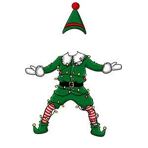 Famille d'elfes drôles - Ornement photo personnalisé en acrylique