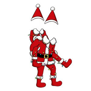 Couple d'elfes rigolos - Ornement photo personnalisé en acrylique