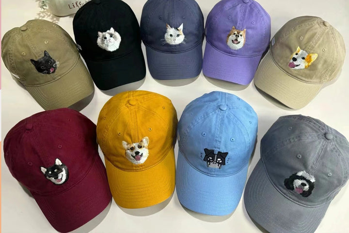 Casquette de baseball personnalisée avec photo de votre chien//chat brodée