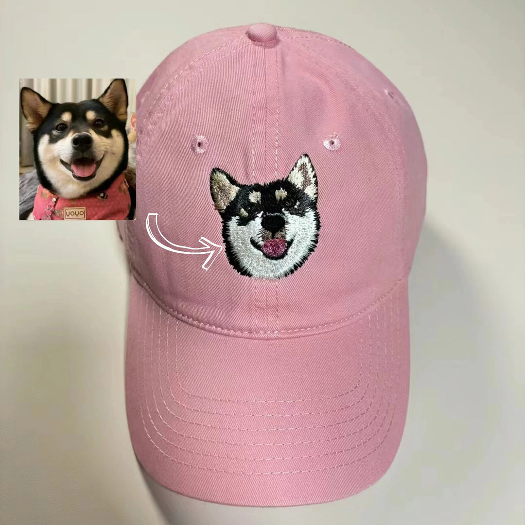 Casquette de baseball personnalisée avec photo de votre chien//chat brodée