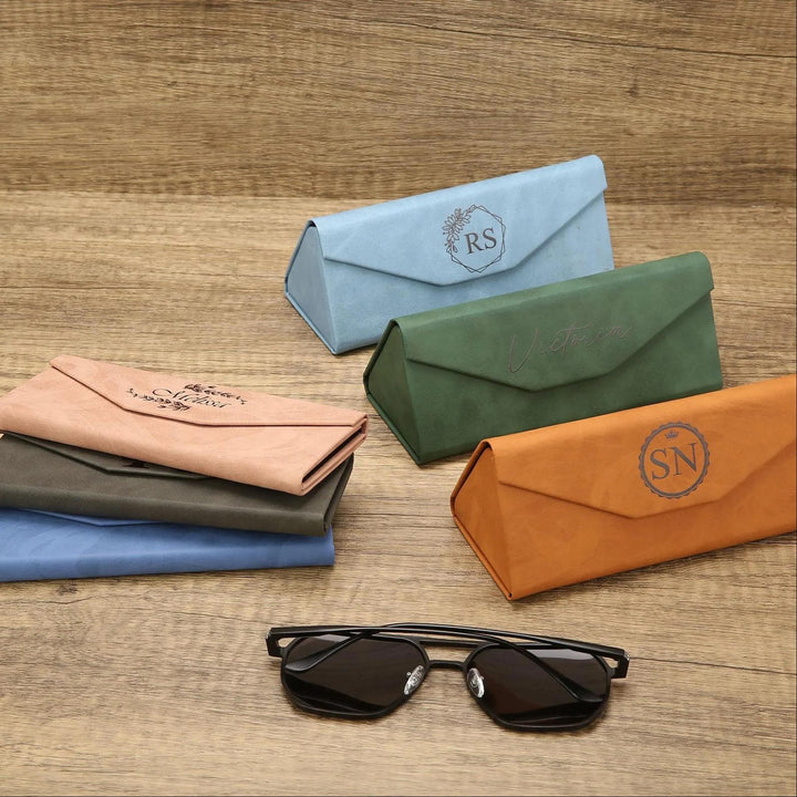 Étui à lunettes pliable en cuir, personnalisable, pour hommes et femmes – Un cadeau idéal pour les fêtes