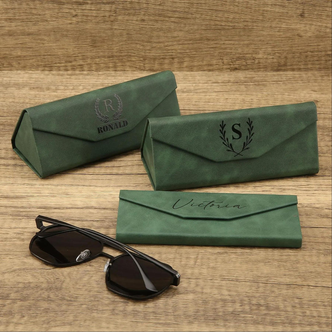 Étui à lunettes pliable en cuir, personnalisable, pour hommes et femmes – Un cadeau idéal pour les fêtes