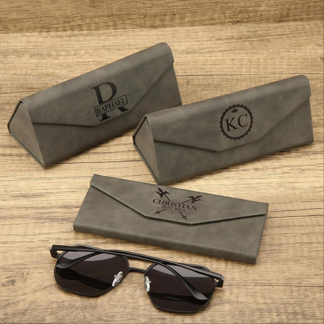 Étui à lunettes pliable en cuir, personnalisable, pour hommes et femmes – Un cadeau idéal pour les fêtes