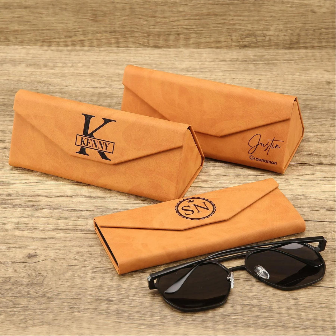 Étui à lunettes pliable en cuir, personnalisable, pour hommes et femmes – Un cadeau idéal pour les fêtes