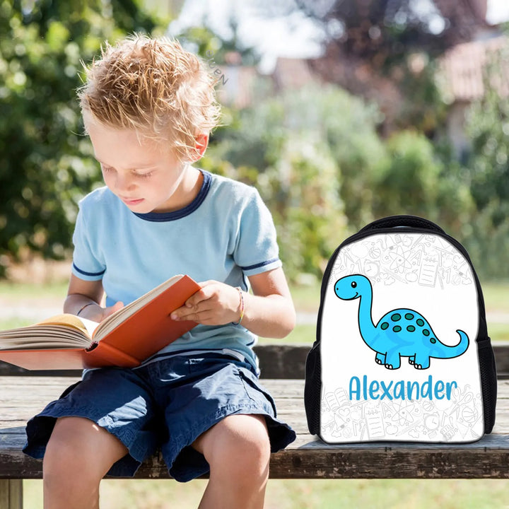 Sac à dos pour enfant avec Dinosaure 1 Prénom personnalisé Cartable Sac maternelle