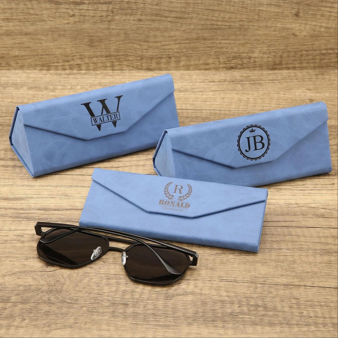 Étui à lunettes pliable en cuir, personnalisable, pour hommes et femmes – Un cadeau idéal pour les fêtes