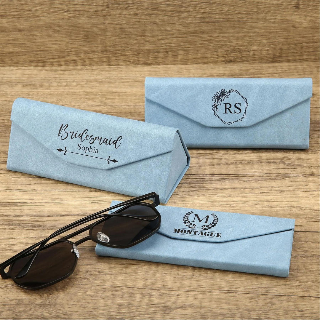 Étui à lunettes pliable en cuir, personnalisable, pour hommes et femmes – Un cadeau idéal pour les fêtes