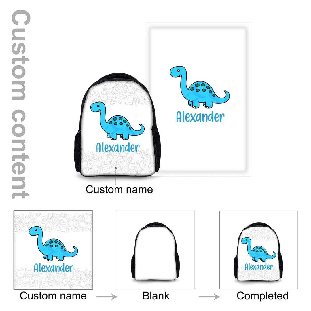 Sac à dos pour enfant avec Dinosaure 1 Prénom personnalisé Cartable Sac maternelle