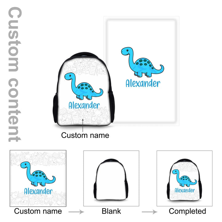 Sac à dos pour enfant avec Dinosaure 1 Prénom personnalisé Cartable Sac maternelle