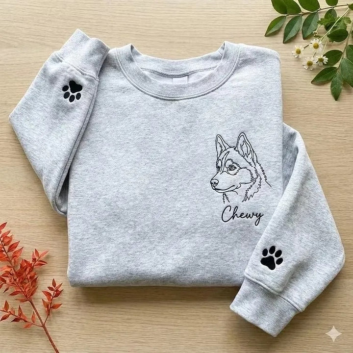 Sweat-shirt brodé avec portrait d'animal de compagnie, un cadeau pour les amoureux des animaux