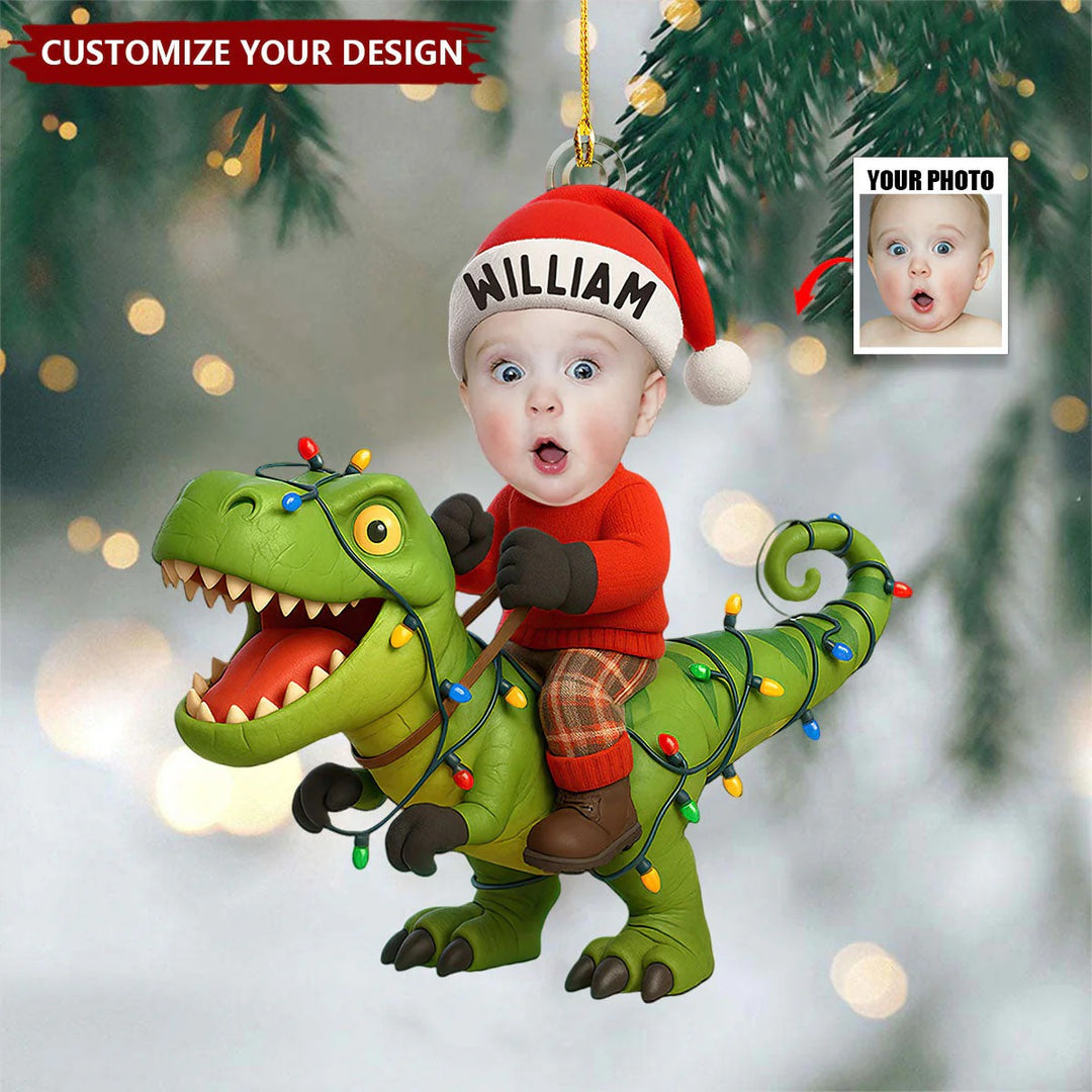Photo d'enfant personnalisée avec décoration dinosaure, cadeau amusant pour enfant